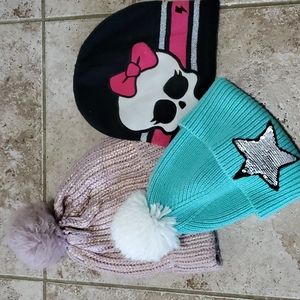 Set of 3 girls winter hats